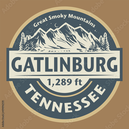 Emblem with the name of Gatlinburg, Tennessee photo