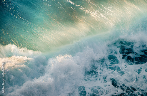 Beautiful view of generic ocean waves photo