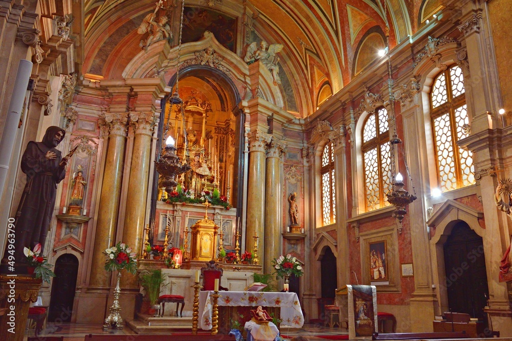interior of the Church of Saint Anthony of Lisbon located in Lisbon, Portugal