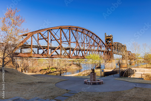 Sunny view of the historical Clinton Presidential Park Bridge photo