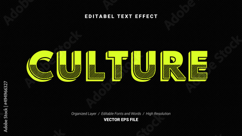 Editable Culture Font Design. Alphabet Typography Template Text Effect. Lettering Vector Illustration for Product Brand and Business Logo.