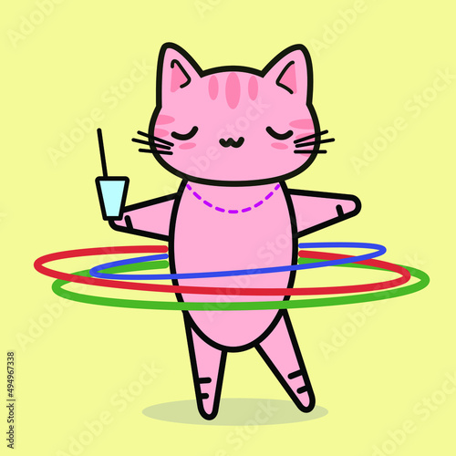 
Funny animals. A little kitten. Vector image in cartoon style. Color image.