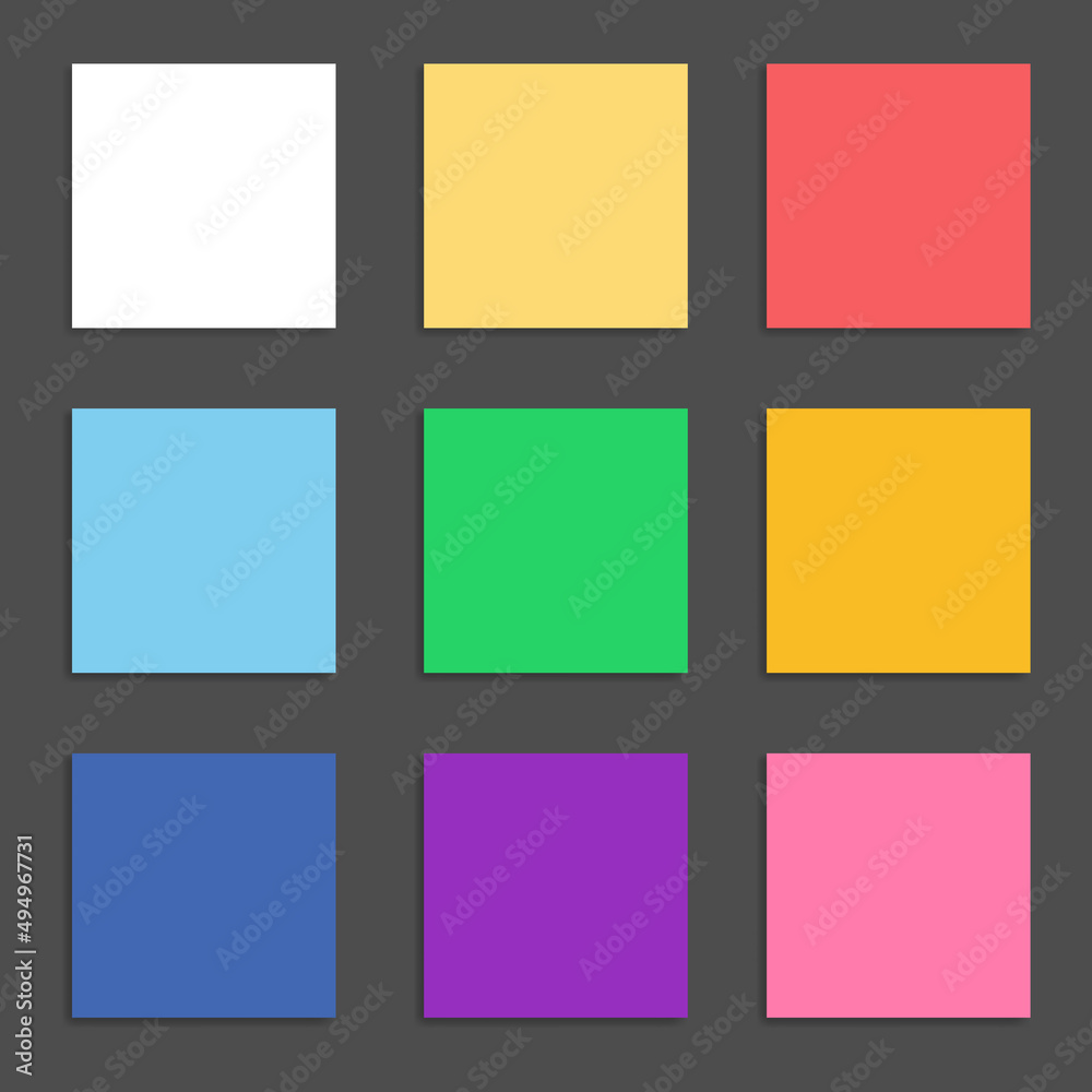Fototapeta premium Set of colorful rectangle sticky notes template