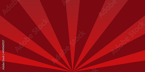 Obraz na płótnie Red sunburst background. Retro background with sun beam. Comic rays. Red bright sunbeams. Light texture backdrop for japanese style. Summer pattern with shiny flare for poster and banner. w salonie