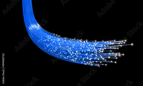 Foto fiber optic cable on black.