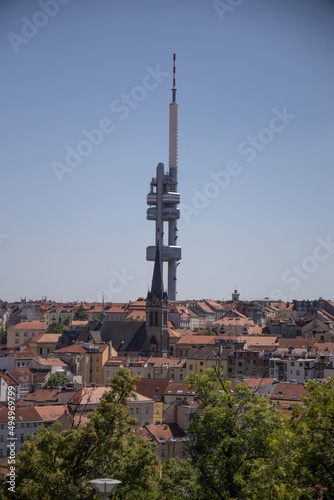 Vertical shot of the cityscape of Vitkov, Prague, Czechia photo