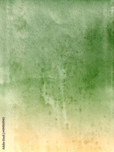 Green watercolor texture. Paper background