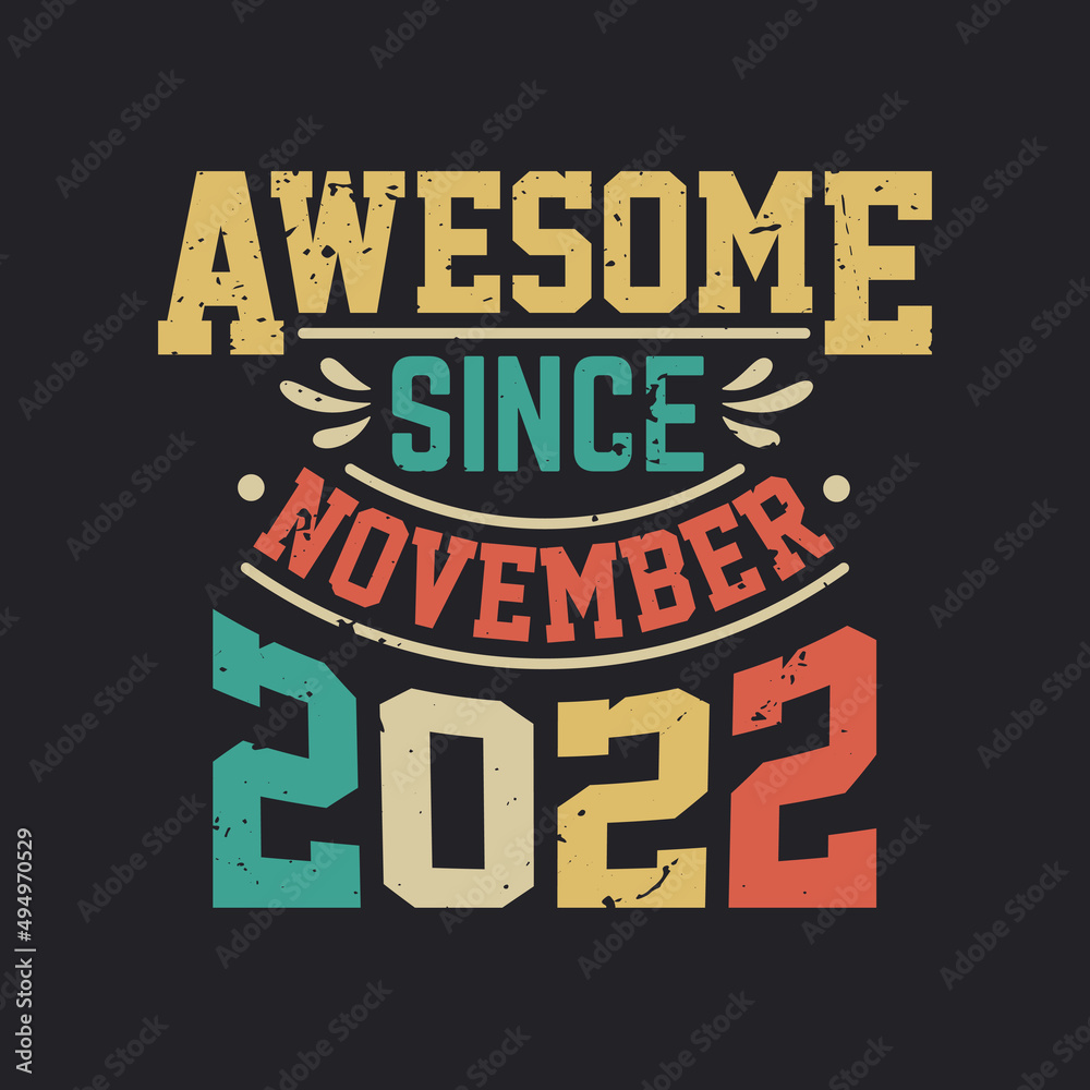Awesome Since November 2022. Born in November 2022 Retro Vintage Birthday