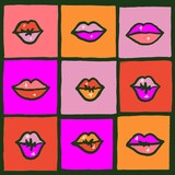 Kissing Lips Pop Art Graphic