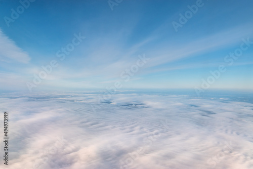 Blue sky above the clouds.