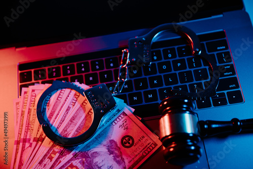 Cyber crime, online piracy and internet web hacking concept