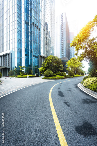 Background and platform of urban business district © H stock