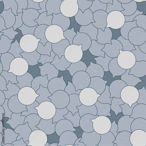 Vector seamless pattern set of bubbles in gray tones. Symbol of communication, conversations, criticism, comment, disputes, social networks