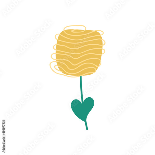 Decorative floral vector. Cute delicate childish summer print.