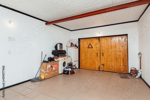iron garage door in a private house