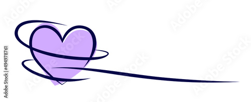 Symbol of the stylized purple heart