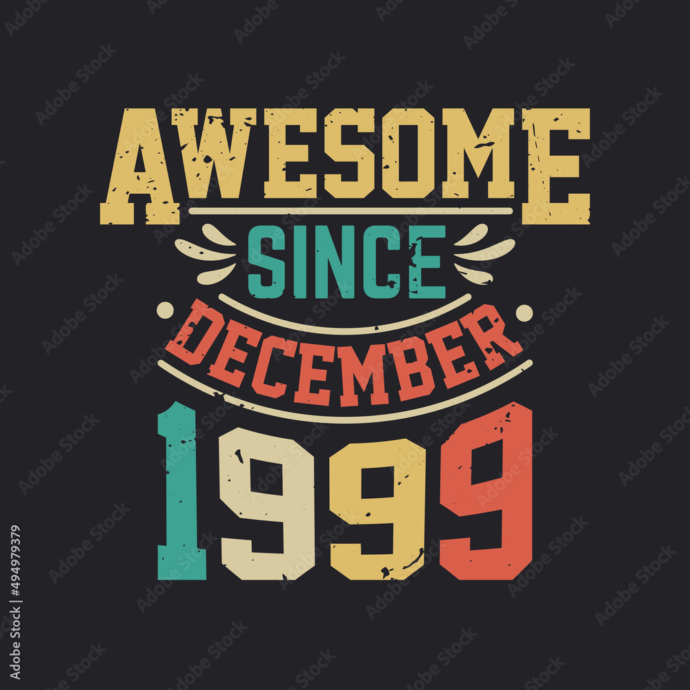Awesome Since December 1999. Born in December 1999 Retro Vintage Birthday