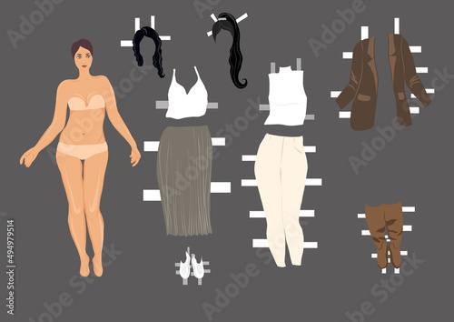 set of clothes, paper doll photo