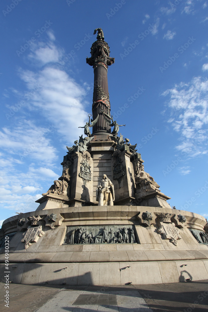 Column with statue of Columbus in Barcelona, Spain