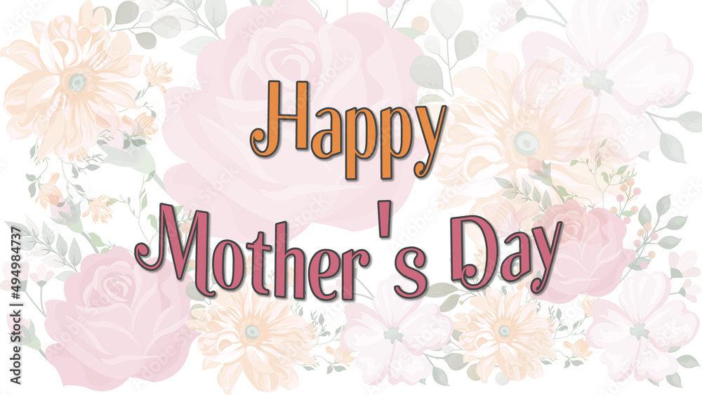 happy mother's day card with flowers