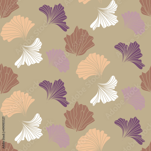 Vector seamless half-drop pattern, with flowers