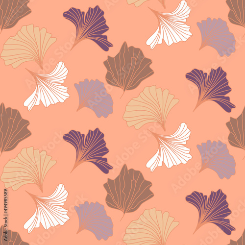 Vector seamless half-drop pattern  with flowers