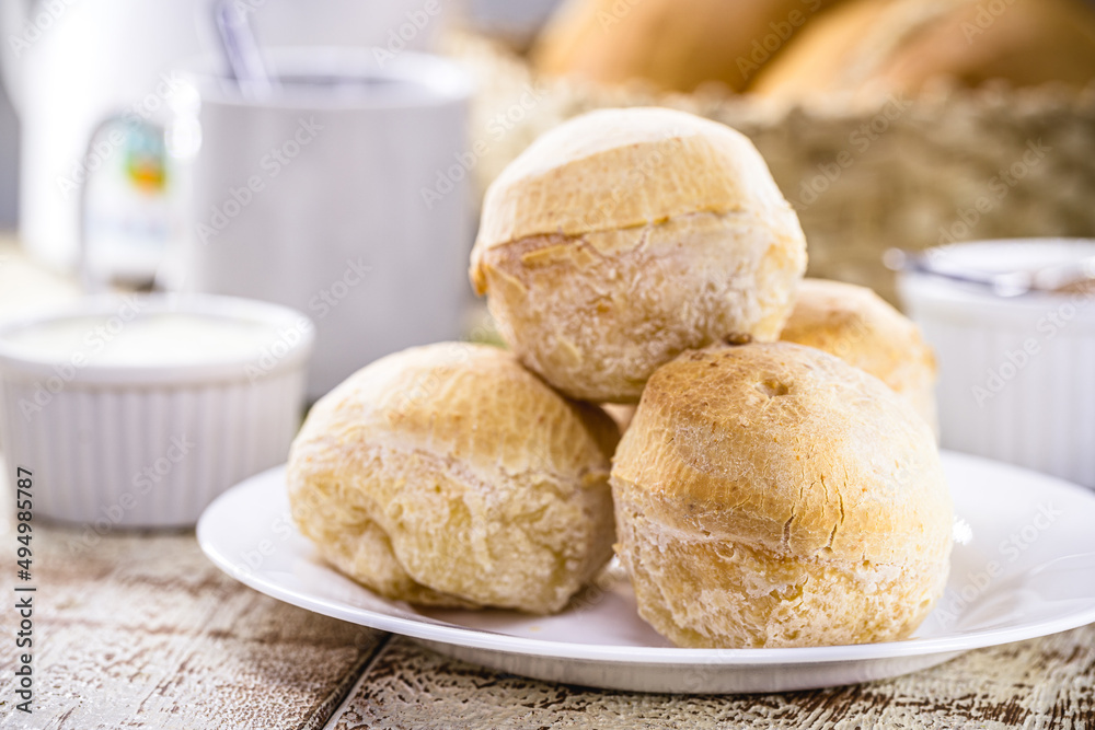 cheese bread, typical snack from Minas Gerais, served hot with coffee, Brazilian tradition cheese bread, typical snack from Minas Gerais, served hot with coffee, Brazilian tradition