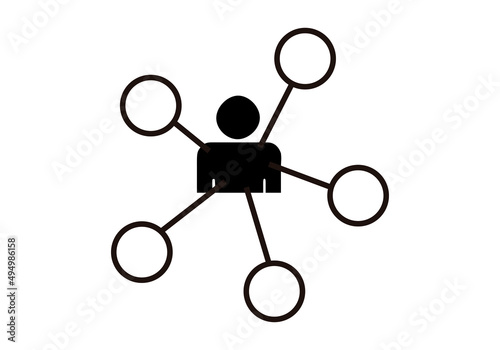 Icono negro de CEO encargado de redes sociales. 