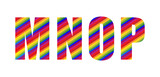 Capital Letter MNOP Rainbow Style. Modern Dynamic Colorful Alphabet Vector Illustration. EPS 10