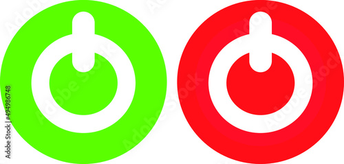Vector of an on and off toggle button on a white background