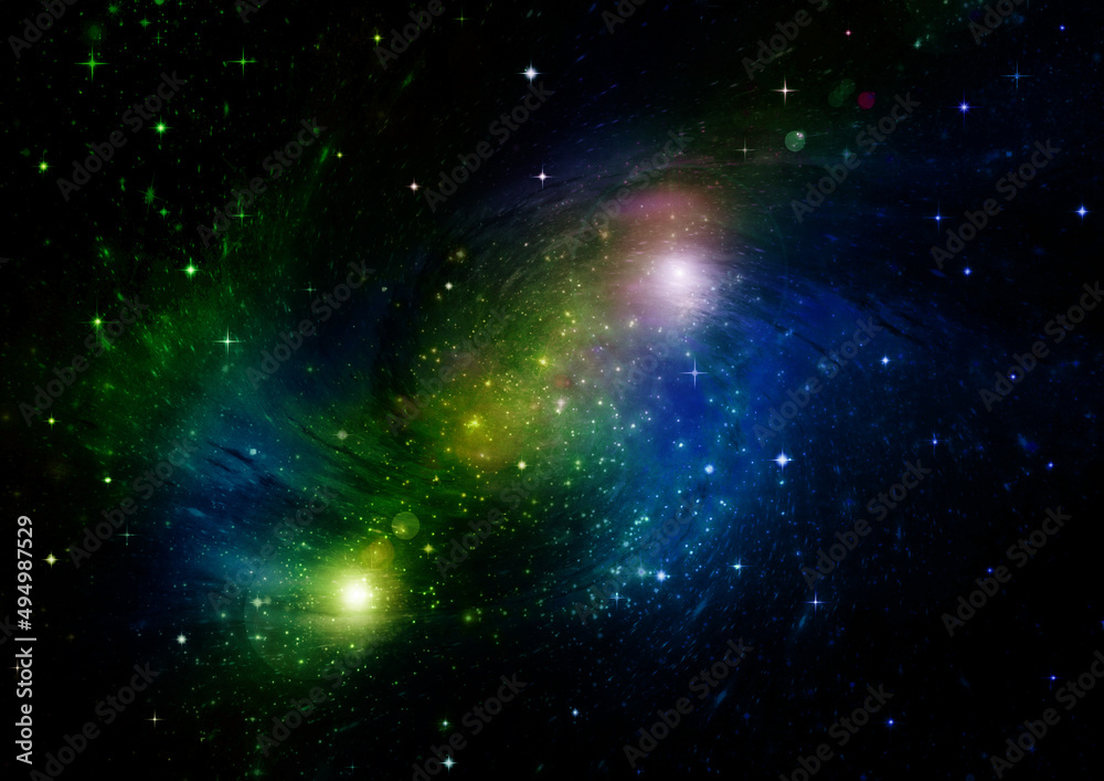 Obraz premium galaxy in a free space. 3D rendering