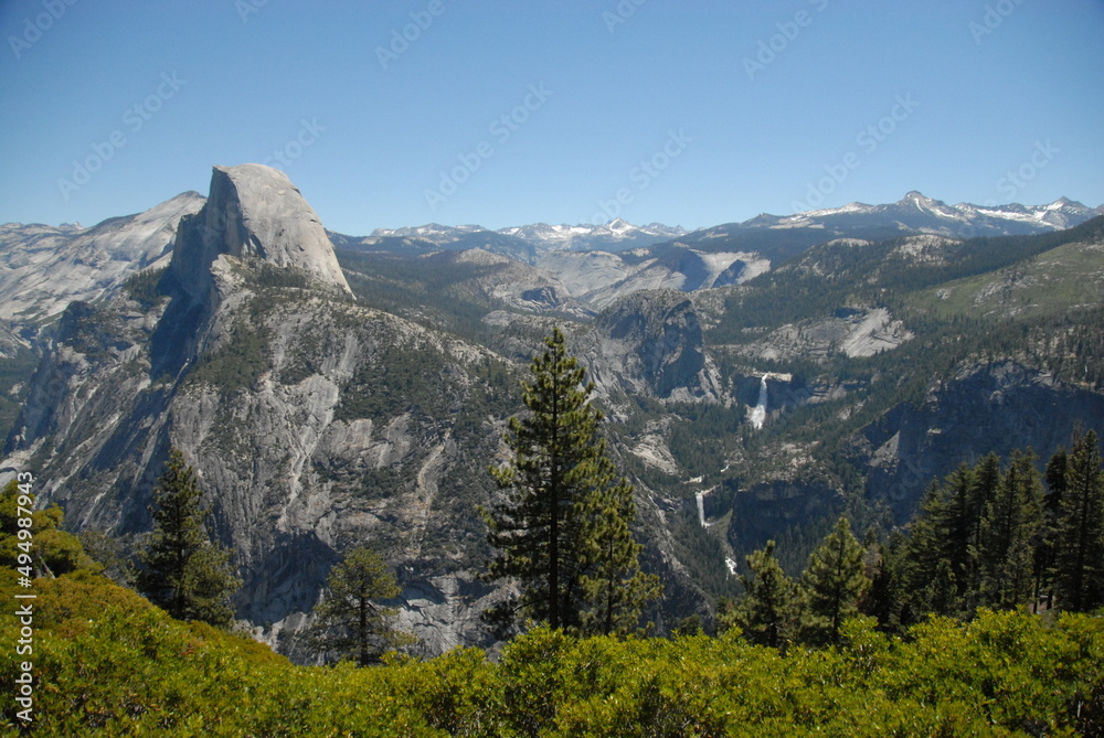 View of Half Dome, Vernal and Nevada falls