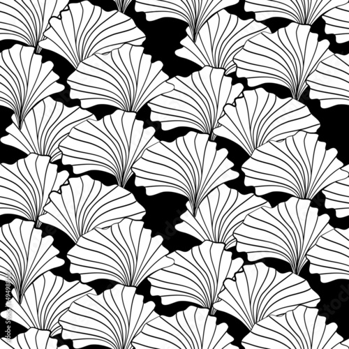 Vector seamless half-drop pattern, with flowers