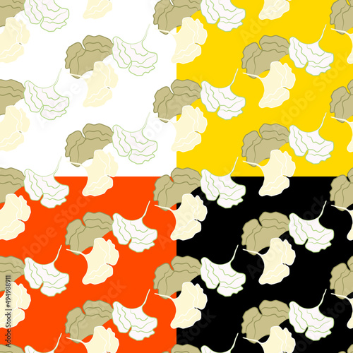 Vector seamless half-drop pattern, with flowers