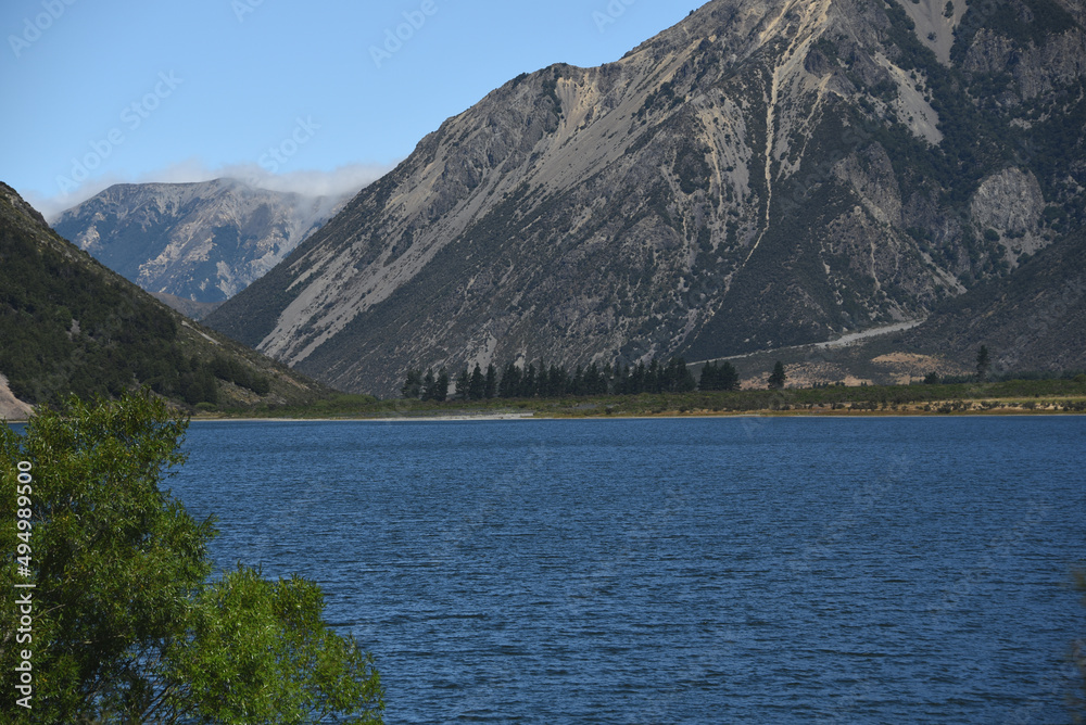 New Zealand- Landscape of Mountains and Lake New Zealand- Landscape of Mountains and Lake
