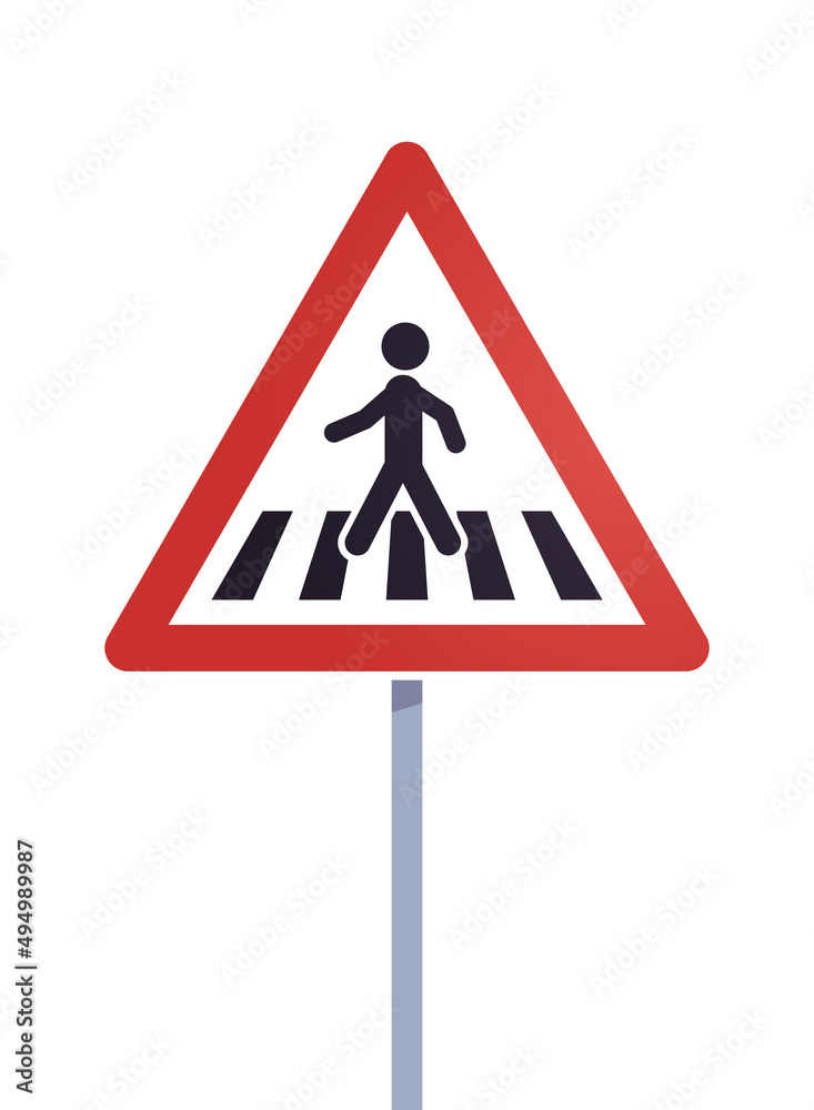 Walkway and road sign flat illustration. Walkway and road sign flat illustration.