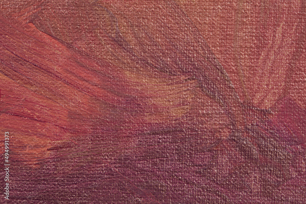 Fototapeta premium Closeup of pink painting with paintbrush structure.
