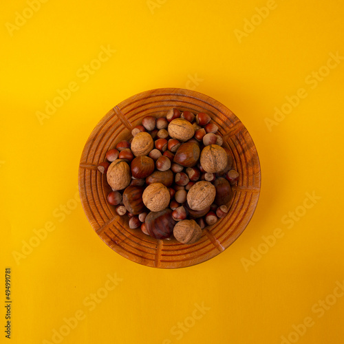 walnut, chestnut and hazelnut snack plate