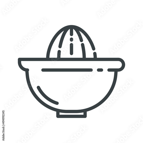 Vector line icon of squeezer a isolated