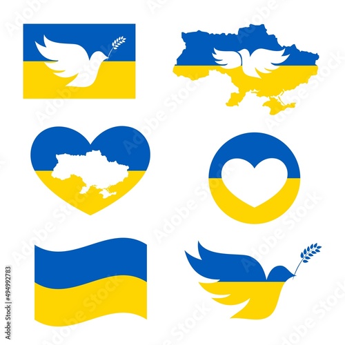 Save Ukraine map background symbols