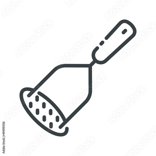 Vector line icon of a potato masher isolated photo