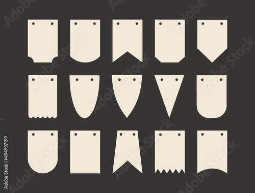 Banner bunting template set. Vector Template Design.