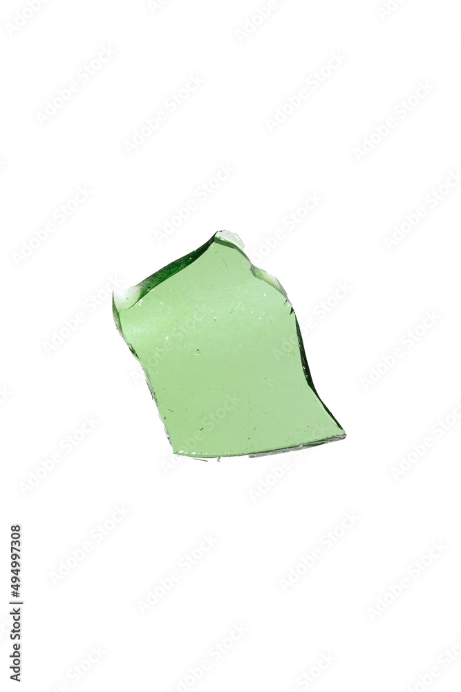 green shard glass isolated on white background