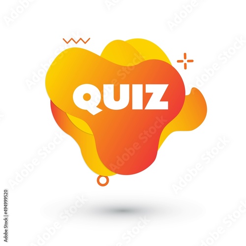 Quiz logo in liquid bubble style. Quiz brainy game. Vector