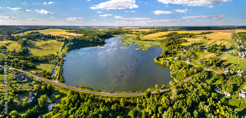 Lake in Russian Chernozemye. Glazovo village, Kursk region, near the Russia - Ukraine border photo