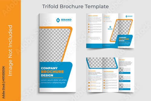 tri-fold brochure design template, Creative corporate business trifold brochure