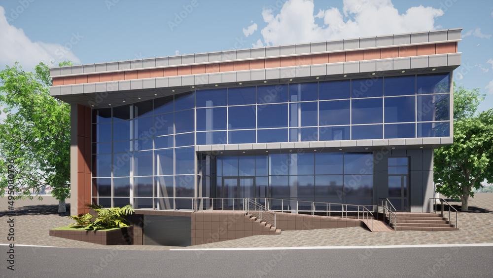 custom made wallpaper toronto digitalModern office project, shop building.
3d graphics. Architectural visualization.