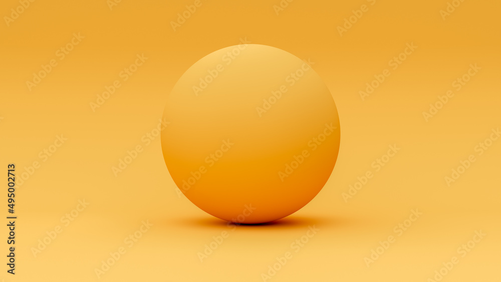 3D render sphere isolated on orange background. 3D render sphere isolated on orange background.