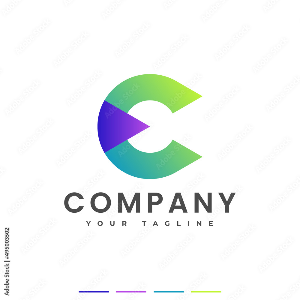modern overlapping letter E logo gradient modern overlapping letter E logo gradient