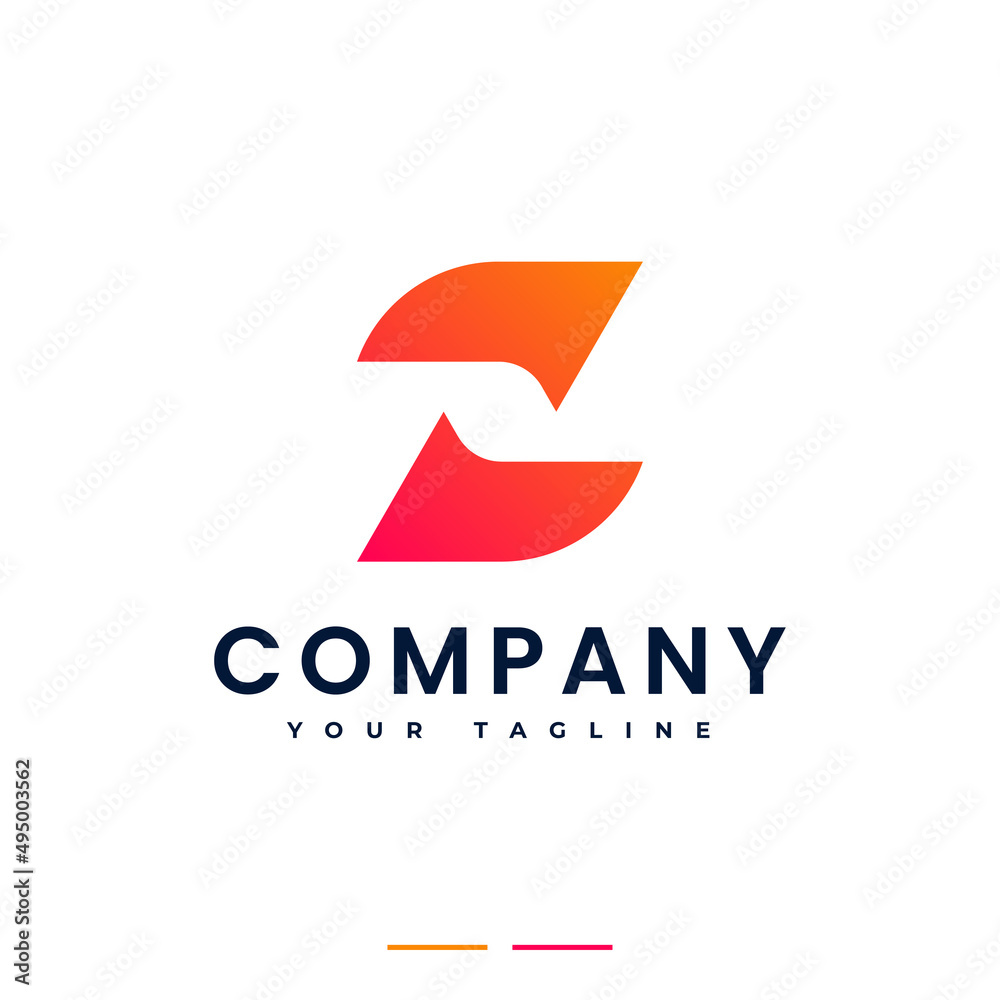 simple modern minimalist dynamic letter Z logo gradient simple modern minimalist dynamic letter Z logo gradient